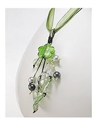 Green Cotton Necklace In 92.5 Sterling Silver