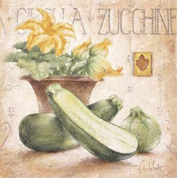 Eurographics CA1543 Claudia Ancilotti, Zucchine 18 x 18 cm, Hochwertiger Kunstdruck - Kochen