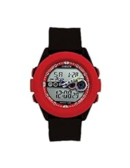 OHSEN YI-AD1215-4 LCD Lady Mens Dual Time Date Digital Sport Quartz Watch Red