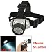 2-Modes 19 LEDs Silver Tone Black Head Lamp Light w Elastic Adjustable Strap