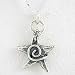 Double Sided Star Pendant with Spirals in Sterling Silver on a 16" Box Chain, #8509