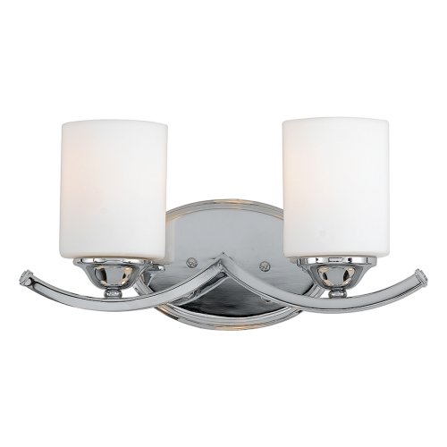 Quoizel EI8602C Ellis 8-Inch Bath Bar with Two Lights with White Opal Etched Glass, Polished Chrome Finish