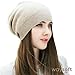 WaySoft Pure 100% Cashmere Beanie for Women in a Gift Box, Oversized Women Beanie Hat, Bring Warm and Luxury to Your Loved Ones, Perfect (Beige)