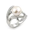 Freshwater Pearl And CZ Ring