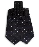 Men's - Black - Silver - Silk Woven Ascot