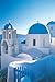Santorini (Church Domes in Sunlight) Art Poster Print - 24 X 36