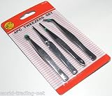 Produkt-Bild: Pinzetten-Set 4-teilig rostfrei 110mm PINZETTE