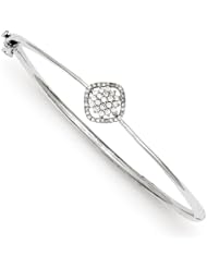 Sterling Silver & Diamond Bangle, Best Quality Free Gift Box Satisfaction Guaranteed