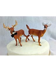 Kitchen: Deer Wedding Cake Topper - Buck and Doe - Bride and Groom - Hunter, Western, Woodland, Rustic Wedding Cake Toppers - SheriSewSweet