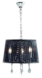 Trio 1121031-06 Pendelleuchte mit Organza-Schirm, chrom, Glasbehang klar