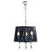 Trio 1121031-06 Pendelleuchte mit Organza-Schirm, chrom, Glasbehang klar