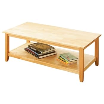 Premier Housewares Table basse Bois d'hévéa naturel 43 x 110 x 55 cm (Import Grande Bretagne)