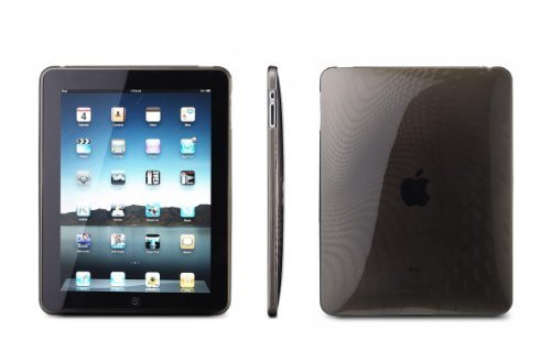 CTCstore Black Wave Premium Crystal TPU Silicone Skin Case for APPLE iPad with Precut LCD Screen Guard/Protector