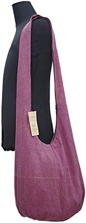 Hippie Hobo Sling Crossbody Shoulder Bag Purse Plain Purple High Quality Handmade Thailand Style