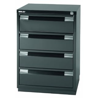 BISLEY Medienschrank für CD DVD, Griffleiste, tiefschwarz