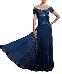 A-line Dropped   Waistline Off the Shoulder Short Sleeves Chiffon Lace Beaded Ruched Evening Dress/Bridesmaid Dress/Prom Dress  with a Brush/Sweep Train 