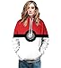 Hmamliel Men's Pokemon elves ball loose hooded casual printing fleece