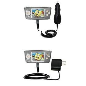 Essential Kit for the Nickelodean Spongebob Squarepants Multimedia Player - includes Car and Wall Charger with Rapid Charge Technology - Gomadic Brand w/ TipExchange Technology