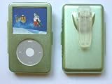 Green Aluminium Case for iPod Classic (80GB) with BeltClip