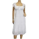 White Cotton Empire Waist Plus Size SunDress