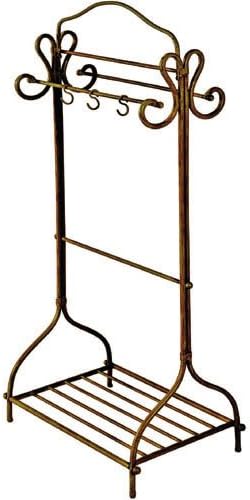 Wrought Iron Bathroom Valet - Brown Rust Finish