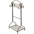 Wrought Iron Bathroom Valet - Brown Rust Finish