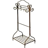 Wrought Iron Bathroom Valet - Brown Rust Finish