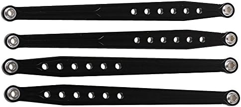 Mxfans Black Aluminum SCX0007 SCX0010 Front &amp; Rear Suspension Link Rod Linkage for AXIAL SCX10 ELECTRIC 4WD RC1:10 Car Pack of 2