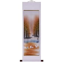 Birds On Lake Wall Art Painting - White