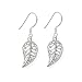 Olive N Figs Sterling Silver Small Leaf Dangle Earrings