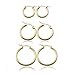 FUNRUN Stainless Steel Hoops High Polished Huggie Earrings Unisex,12mm,15mm,20mm