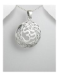 Om Pendant Necklace In 92.5 Sterling Silver