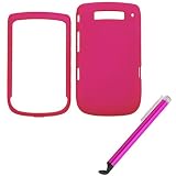 GTMax Hot Pink Rubberized Snap On Hard Case + Universal Stylus for BlackBerry Torch 2 9810, Torch 9800