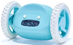 Clocky Alarm Clock On Wheels, Aqua