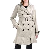 Jessie G. Women's 'Audrey' Skirted Hem Trench Coat in Black, Gray or Tan