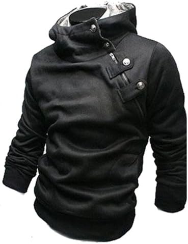WantDo Men's Winter Sweatershirts Jacket W03 (US Medium Regular/ Tag Asia XXL, Black High Quality)