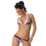 Triangel Bikini mit Muster verziert, rosa Größe 34 36