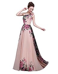 Floral Print Cocktail Sweetheart One Shoulder Lace-Up Vintage Bridesmaid Dress/Prom Dress/Party Dress 