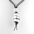Handmade Patterned Murano Glass Pendant - Pamela Silver Handmade Patterned Murano Glass Pendant - Pamela Silver