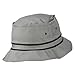 Striped Hat Band Fisherman Bucket Hat - Grey Black