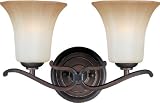 Maxim Lighting 20990WSWR Chelsea 2-Light Bath Vanity, Weathered Russet Finish with Wilshire Glass