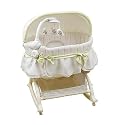 Kolcraft Easy Reach Rocking Bassinet with Light Vibes Mobile - Savannah Swirl Sage