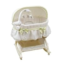 Kolcraft Easy Reach Rocking Bassinet with Light Vibes Mobile, Savannah Swirl Sage