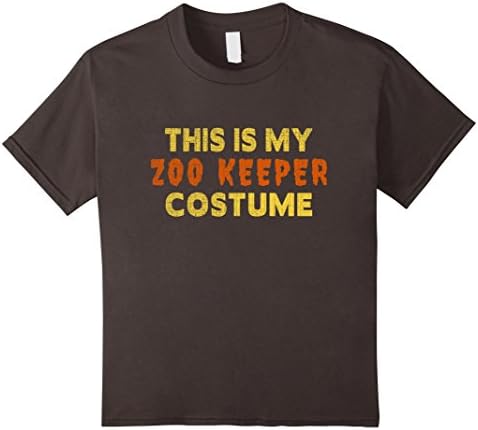 Kids Halloween Shirt - This is My Zoo Keeper Costume 10 Asphalt