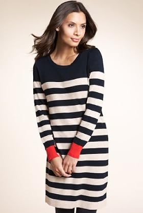 Scoop Neck Long Sleeve Stripe Tunic