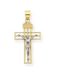 14k Gold Medium INRI Crucifix Pendant