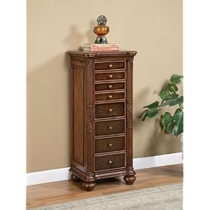 Masterpiece Viceroy Reverse Painted Glass Jewelry Armoire by Powell