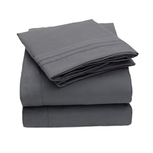 1500 Thread Count 4pc Bed Sheet Set Egyptian Quality Deep Pocket -Queen, Gray