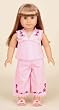 Pink Embroidered Pajamas. COMPLETE Outfit with Slippers. Fits 18" Dolls like American Girl&reg;