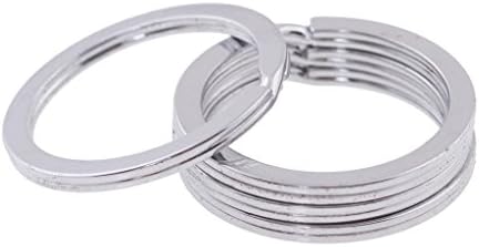 YDT Chrome Plating Stainless Steel Flat Split Rings Keyrings Keychains Keys Holder 30mm 10pcs